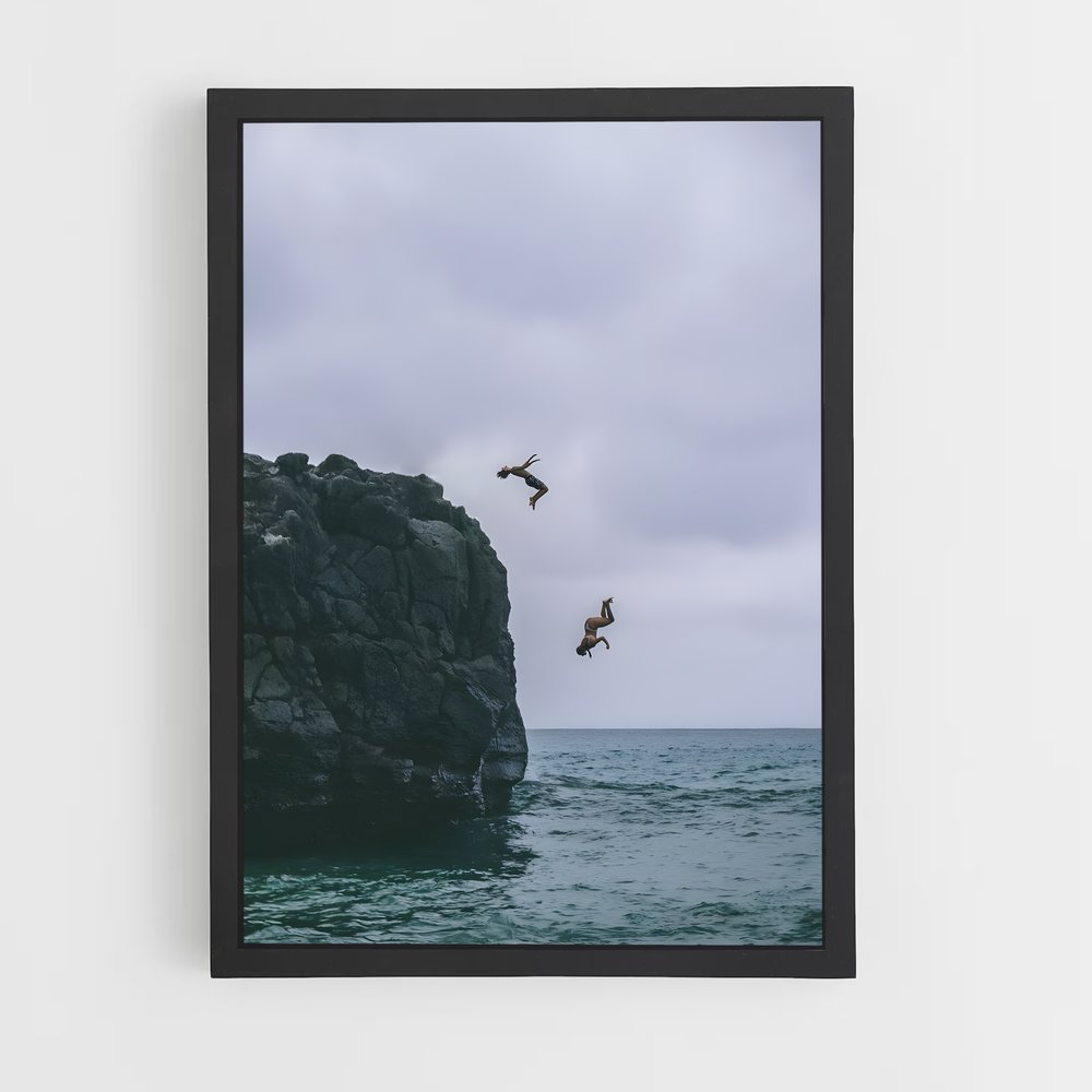 Poster Cliff diving mêlées – affiche Plongeon de falaise (vue 2)